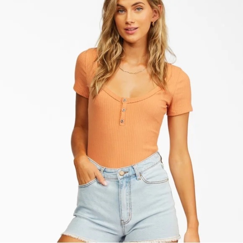 Billabong Little Buttons Henley Top Size XS